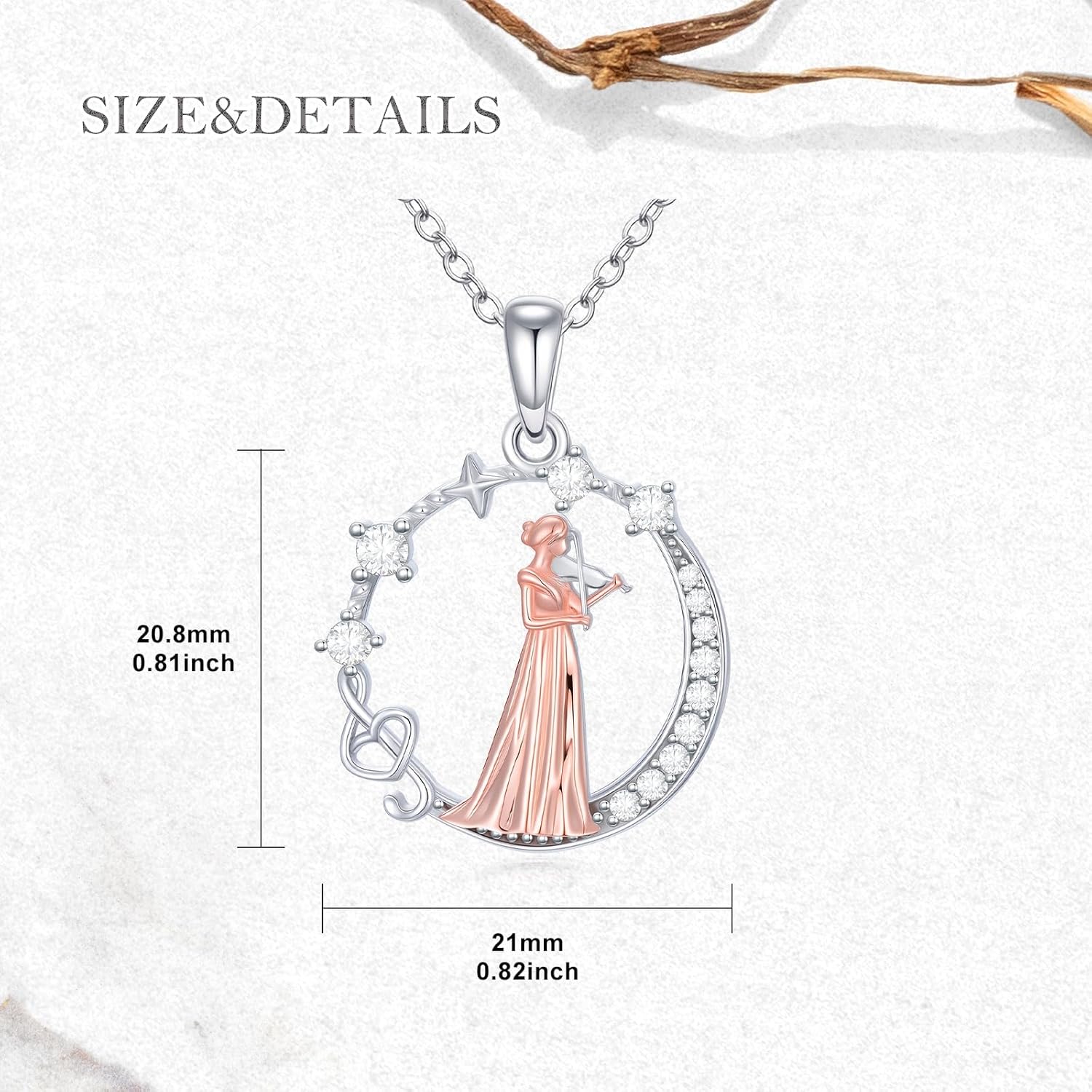 Guitar/Violin/Cello/Painting Necklace for Women Music Lovers 925 Sterling Silver Music Note Treble Clef Pendant Musical Jewelry Musical Art Gifts for Christmas Birthday - Image 6