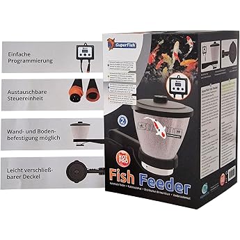 Automatic Koi Pro Fish Feeder - Includes 1 kg Koi Food Sui JIN Ginger Grow - Pond Fish Feeder Koi Koi Pond Fish Koi Food 7 Litres
