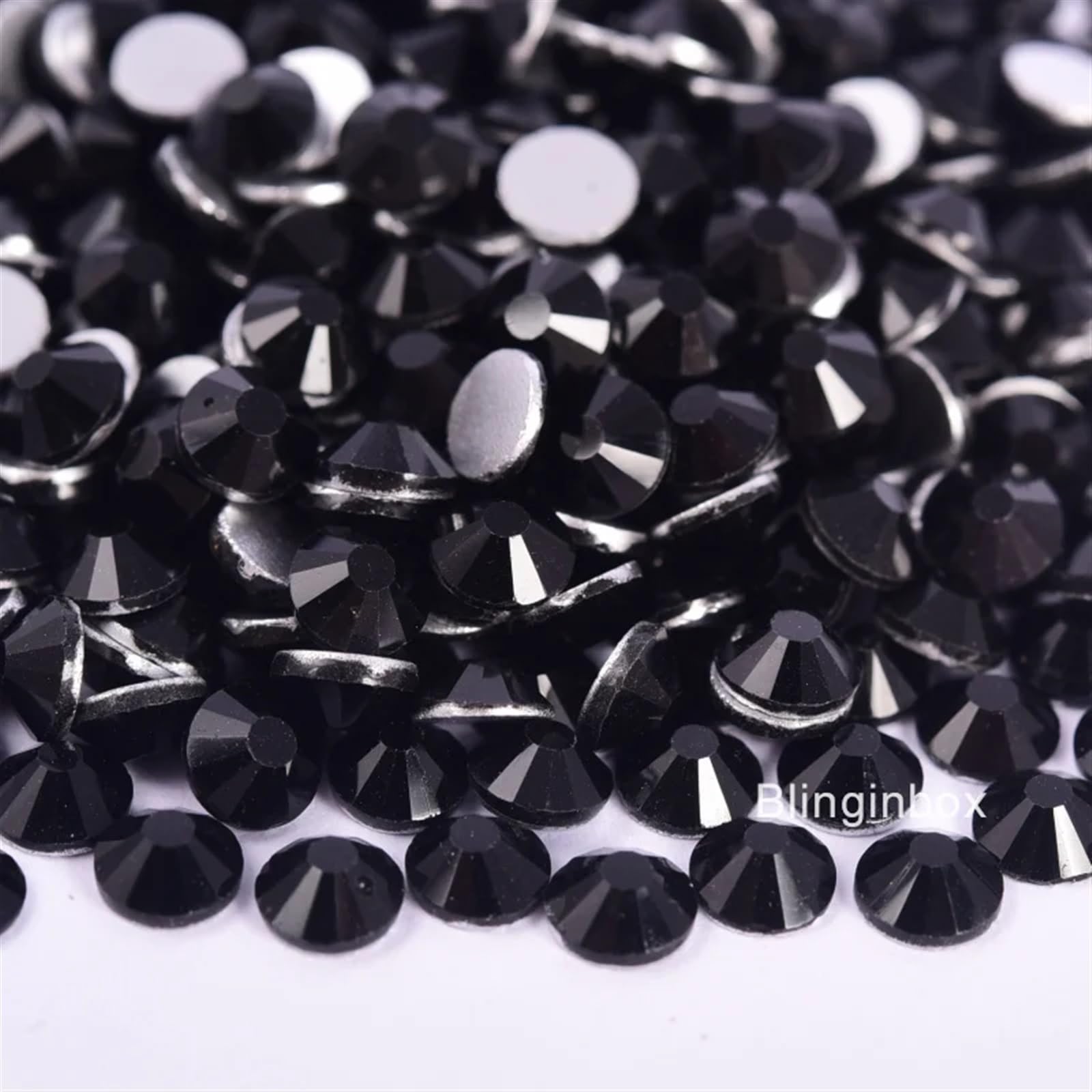 Strass Hotfix piatti per nail art, Strass Non Termoadesivi Neri Misure Multiple 14400pz(Ss16-14400pcs)