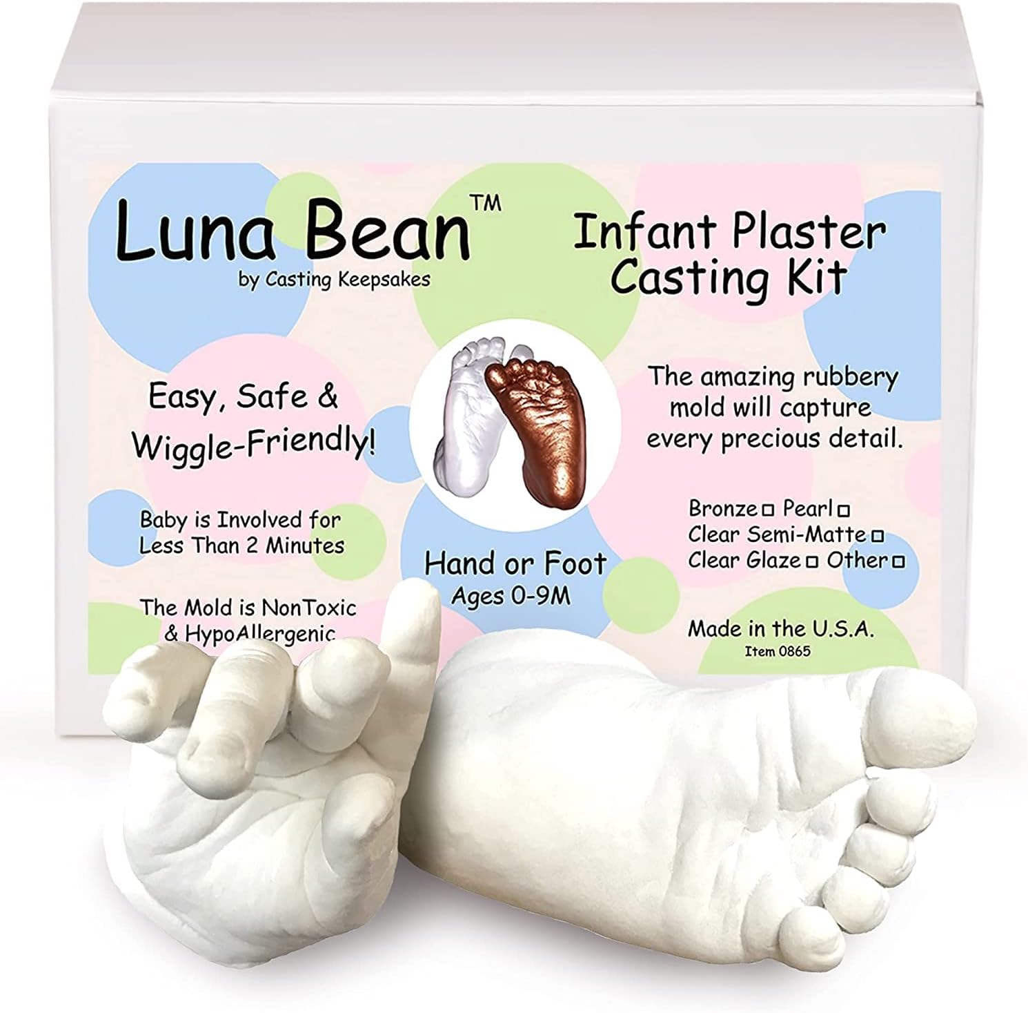Amazon Luna Bean Infant Plaster Statue Casting Keepsake Kit Cast