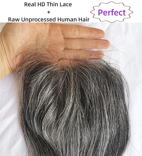 Miniatura 7 de Paquetes de cabello humano rizado sin procesar, color gris sal y pimienta, paquetes de cabello rizado gris Jerry, 50% gris, mezcla de color negro,