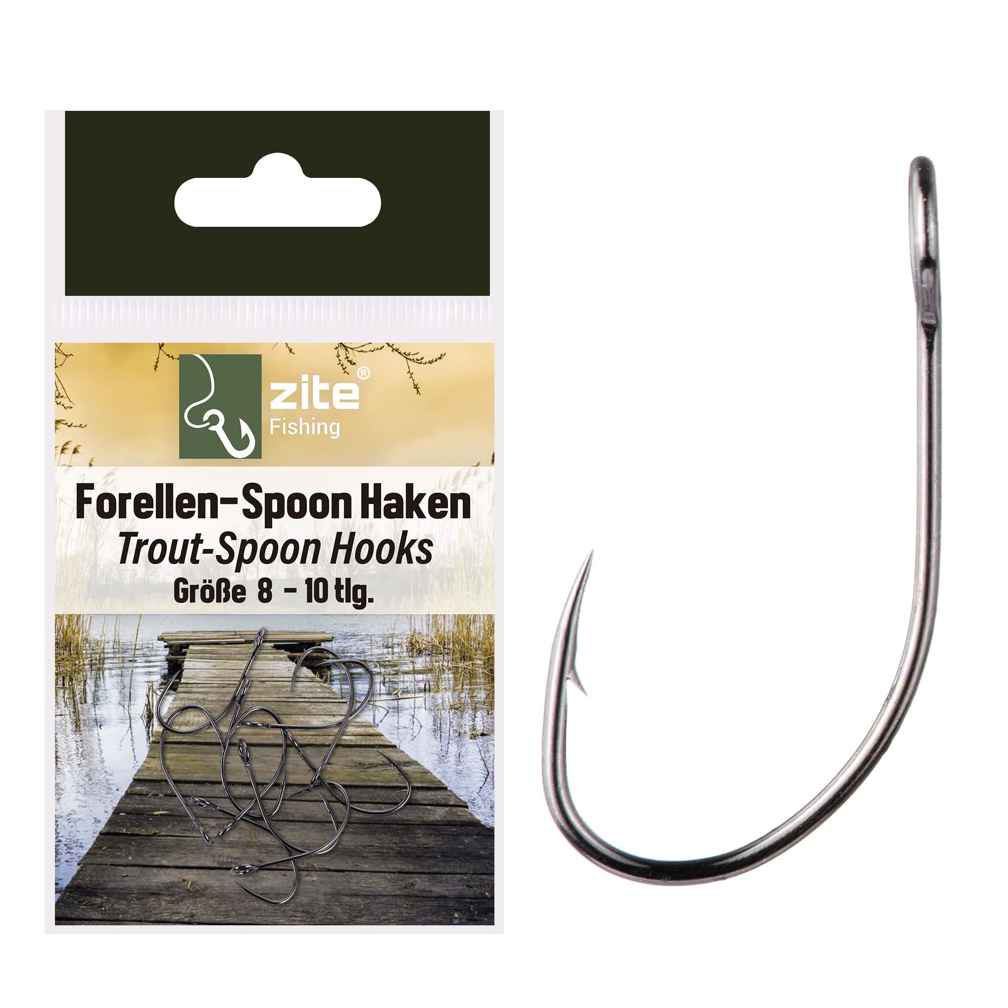 Zite 8-10 Pieces Trout Fishing Hooks Size 8-10 Sharp Single Hooks Trout Fishing Trout Hooks Sports & Outdoors