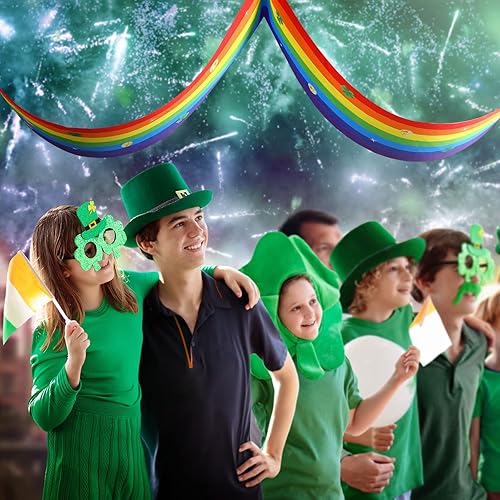 Miniatura 7 de Decoración de techo para el día de San Patricio pancarta colgante de arco iris guirnalda de banderines para el techo del duende de la suerte