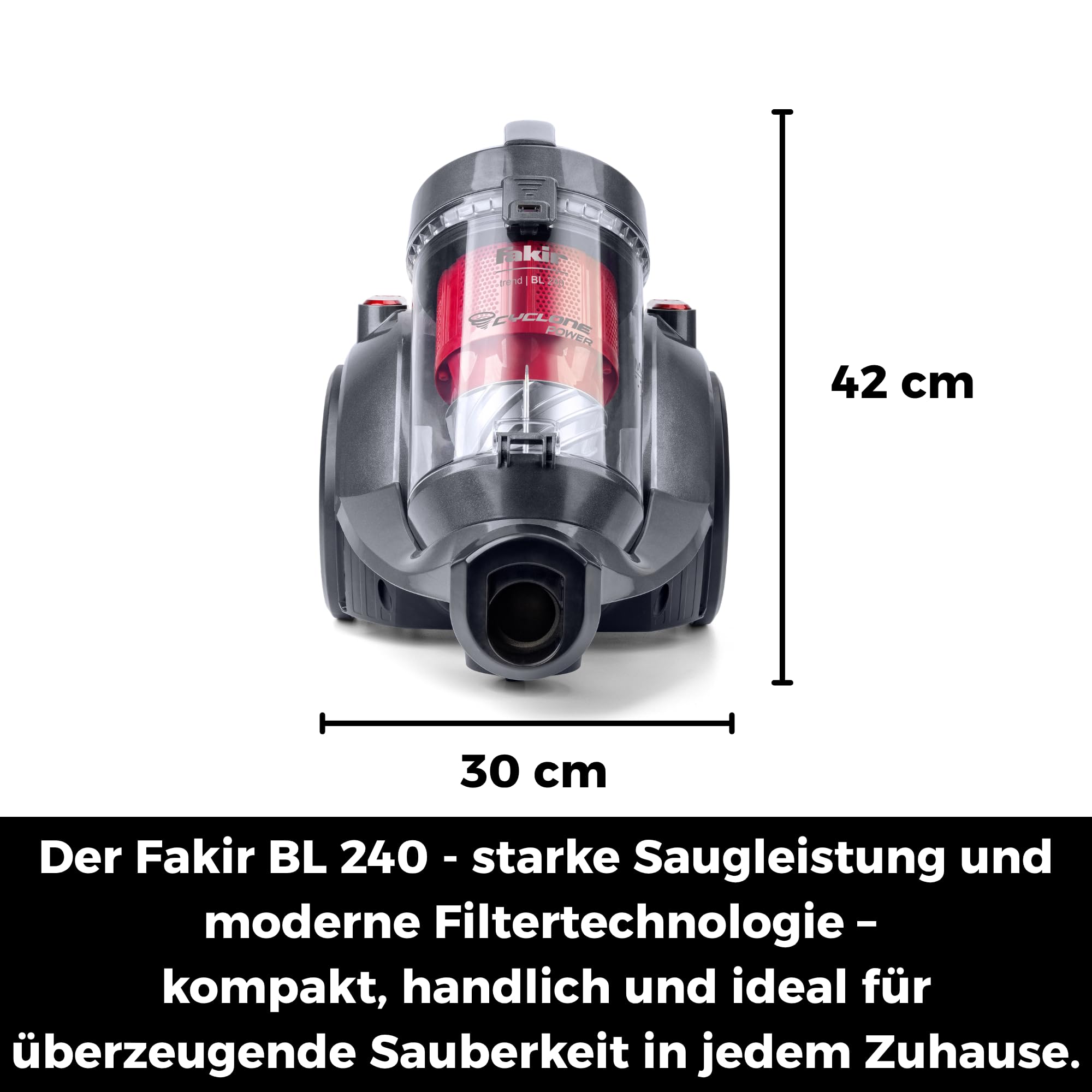 Fakir 3693003 Staubsauger BL240 beutellos
