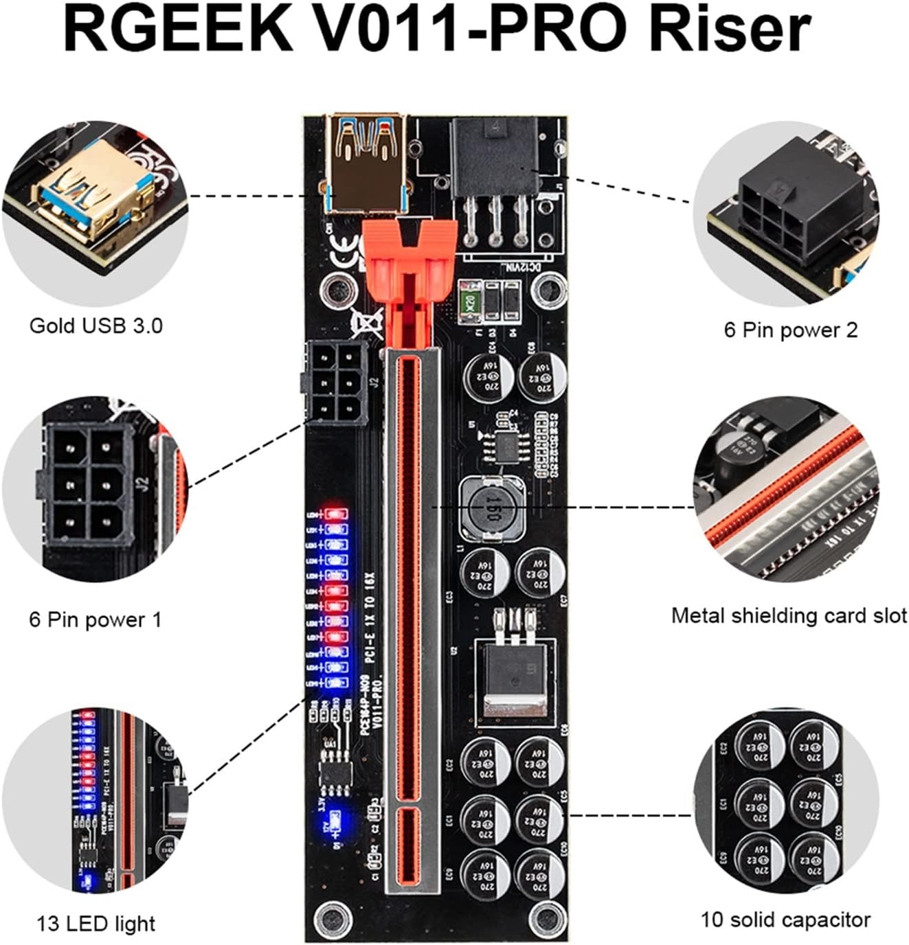 1-10ピースライザー011 011 01S PRO PCIe PCI E.特急 PCI-E 16xライザー gビットコインミンター マイニング（採掘）に必要な  PCI-E1× → 16×に変換するライザーカードレビュー！ 粗悪品もあったよ - すしぱくの楽しければいいのです。