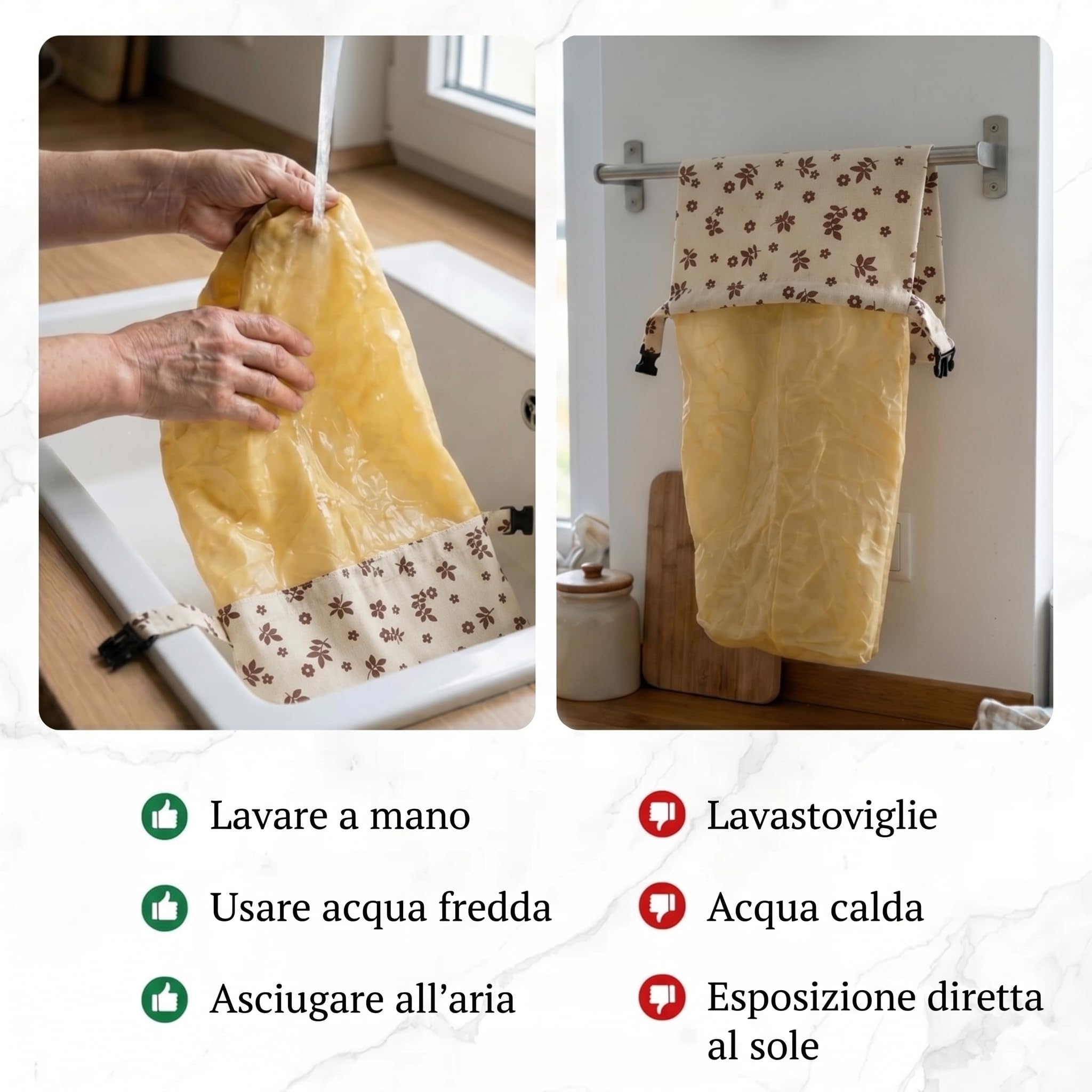 biorito sacchetti pane cera d'api, Sacchetti per il Pane in Cotone Biologico e Cera d’Api Naturale 43x33 cm 1 Pezzi Sacchetto Pane Riutilizzabile Traspirante per Pane Artigianale