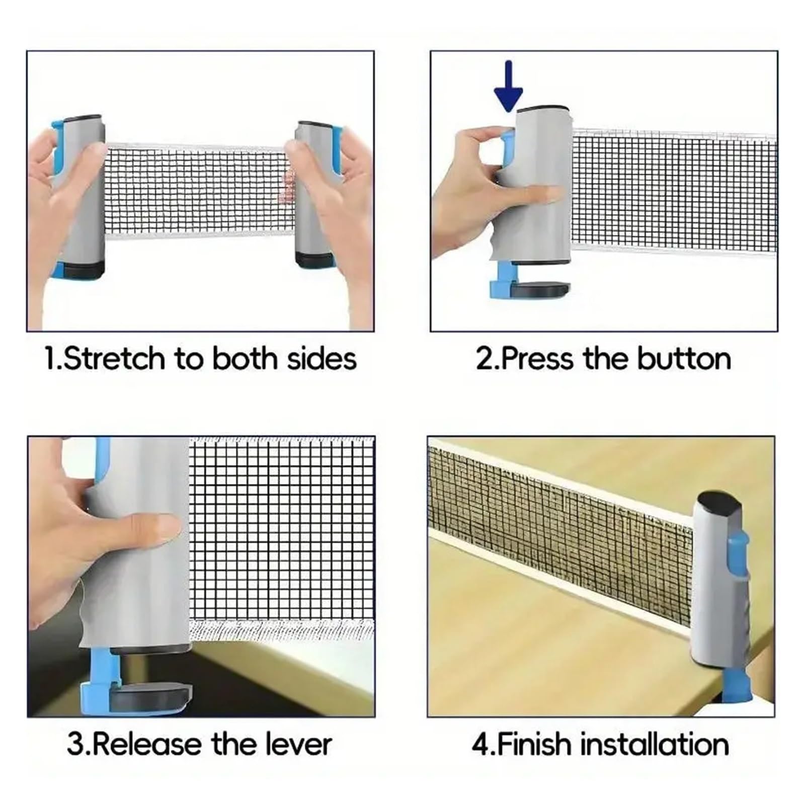 Tragbare Tischtennisnetzabdeckung Messgerät Einziehbares Set Catcher Racks Einstellbare Werkzeuge Outdoor Home Sport Clip Auf Für Tisch