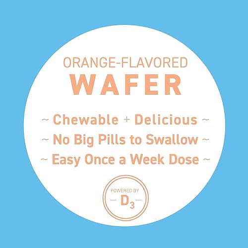 Miniatura 4 de Replesta - Colecalciferol de vitamina D3 de 50,000 UI para deficiencia de vitamina D, oblea masticable una vez a la semana, sin OMG, sabor a naranja