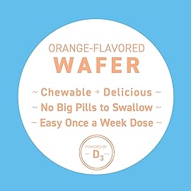 Replesta 50,000 IU Vitamin D3 Cholecalciferol, for Vitamin D Deficiency, Once-Weekly Chewable Wafer, Non-GMO, Natural Orange Flavor, 4 Count (Pack of 1)