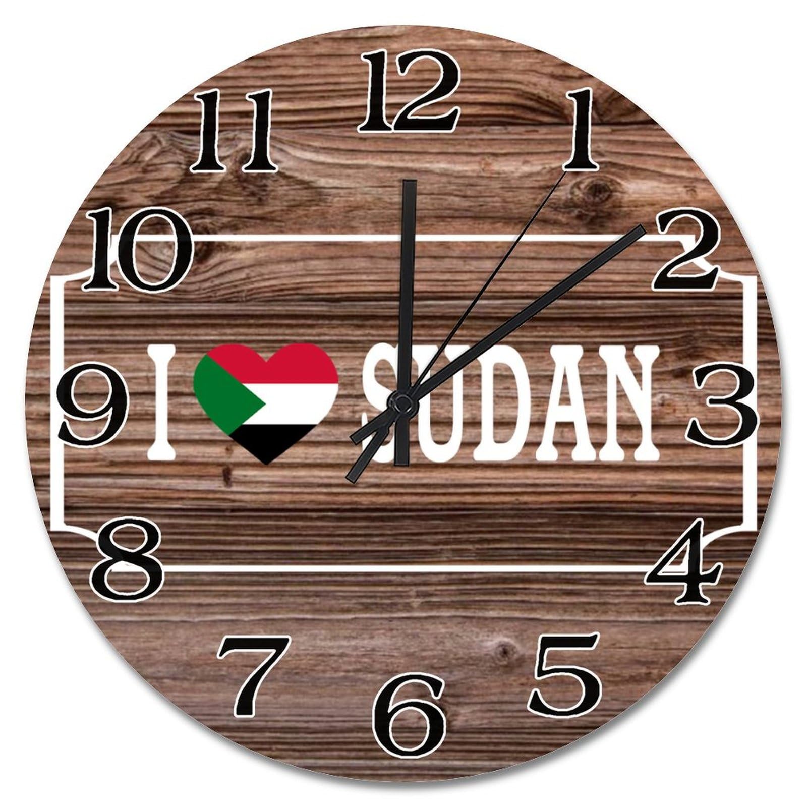Horloge murale Soudan vintage de 38 cm silencieuse pour salon