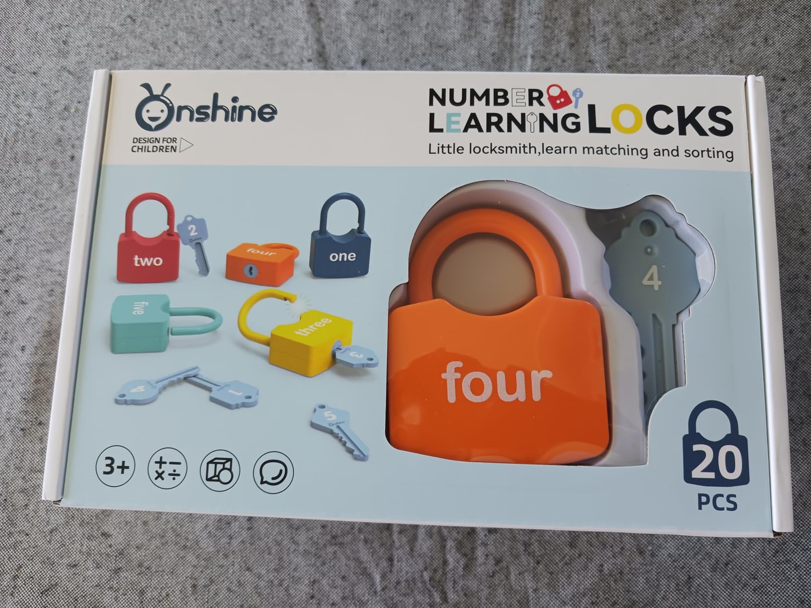 Misitti 20PCS Kids Learning Locks with Keys Numbers Matching & Counting ...