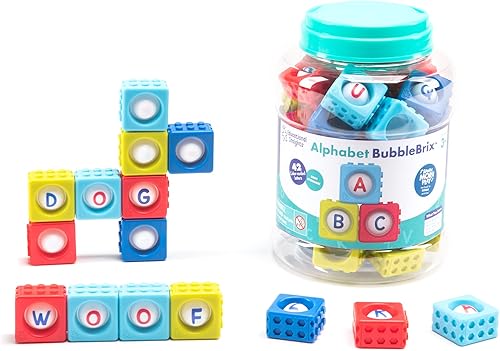 Educational Insights Alphabet BubbleBrix, Learn ABC, juguete de aprendizaje para la ansiedad, preescolar y jardín de infantes, niños y niñas a