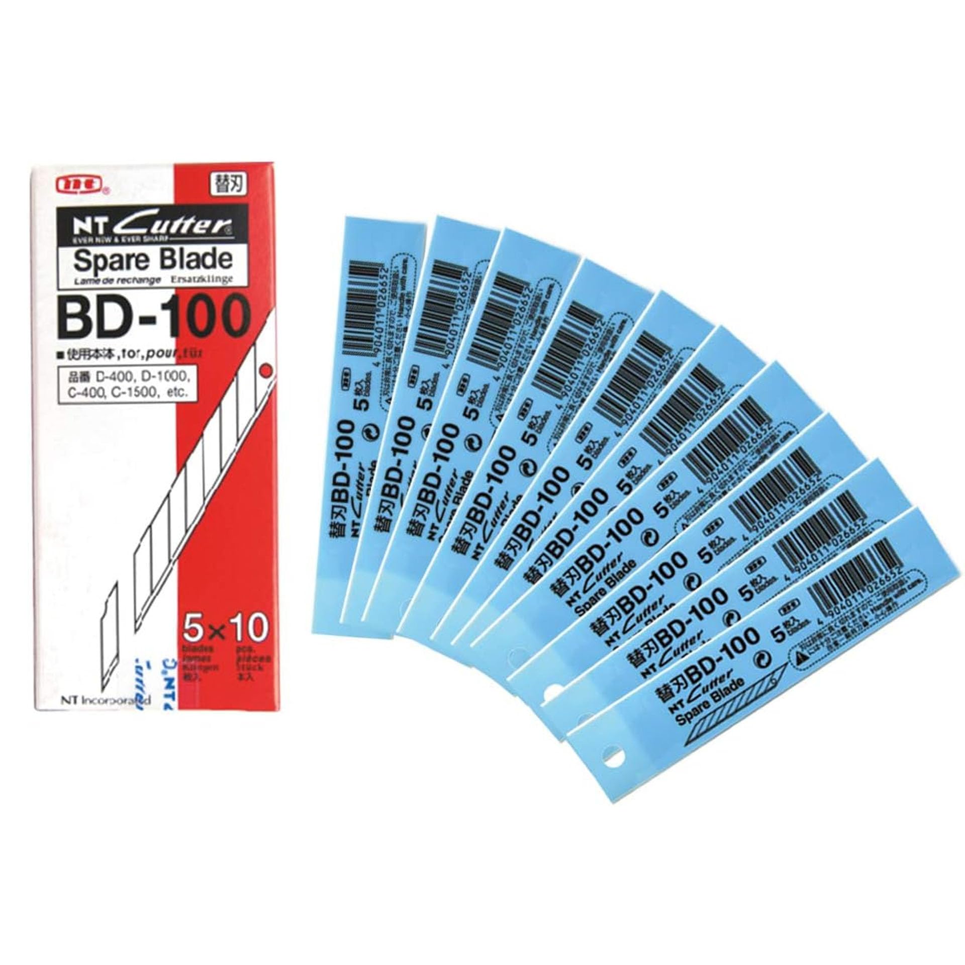 Pack of 50 Beveled Blades 9 mm Angle 30º Degrees – Blades Replacement for NT Cuter Narrow Cutter BD-100