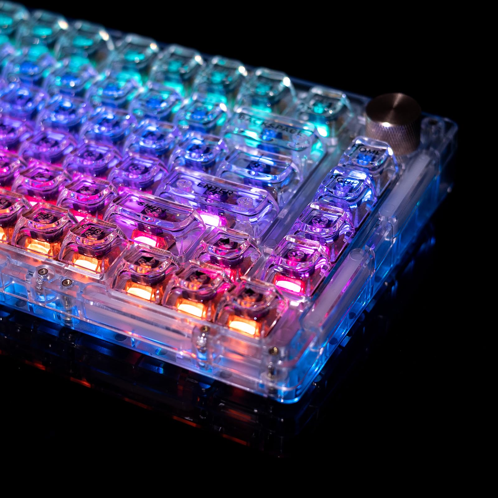 GK GAMAKAY 113 Keys Transparent PC Keycaps Set with 2.75 Shift, ASA Profile Keycaps for SN75 98% 75% Layout MX Gateron Kailh Switch Mechanical Gaming