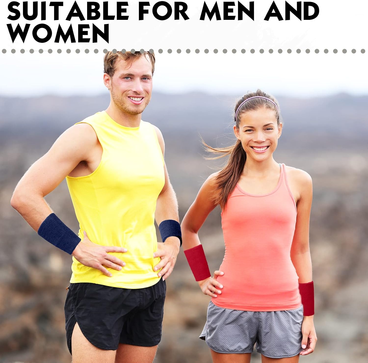 Lenwen 20個 6インチ カラフル コットン スウェットバンド アスレチック スポーツ リストバンド フットボール バスケット