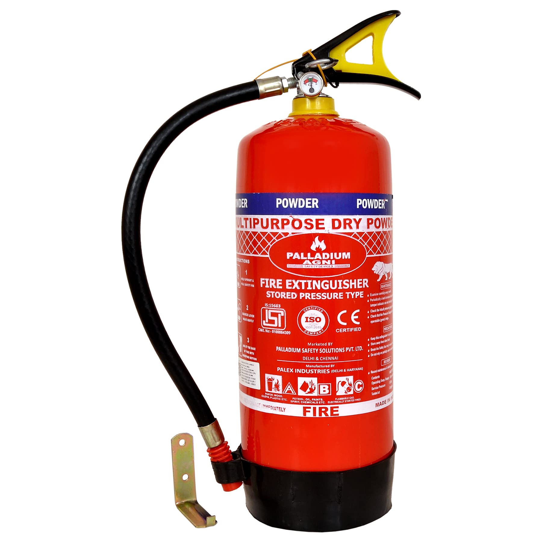 PALLADIUM AGNI Fire Extinguisher ABC Powder Type Dry Chemical for Home | Office | Hospital with Wall hanging Clip (ISI Marked, Certified, Approved) (6 KG, Pack of 4) (B09RPDBY3G) Amazon Price History, Amazon Price Tracker