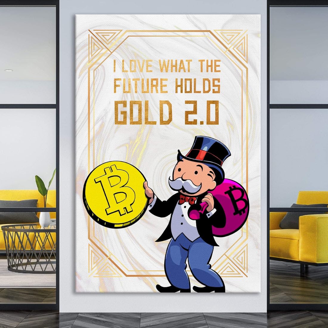 Alec Monopoly Canvas | Bitcoin Gold 2.0 Poster | Gold Rich Luxury  Motivation | Gold Office Art | Wall Art Poster | Alec Limited Edition :  Amazon.ca: Home