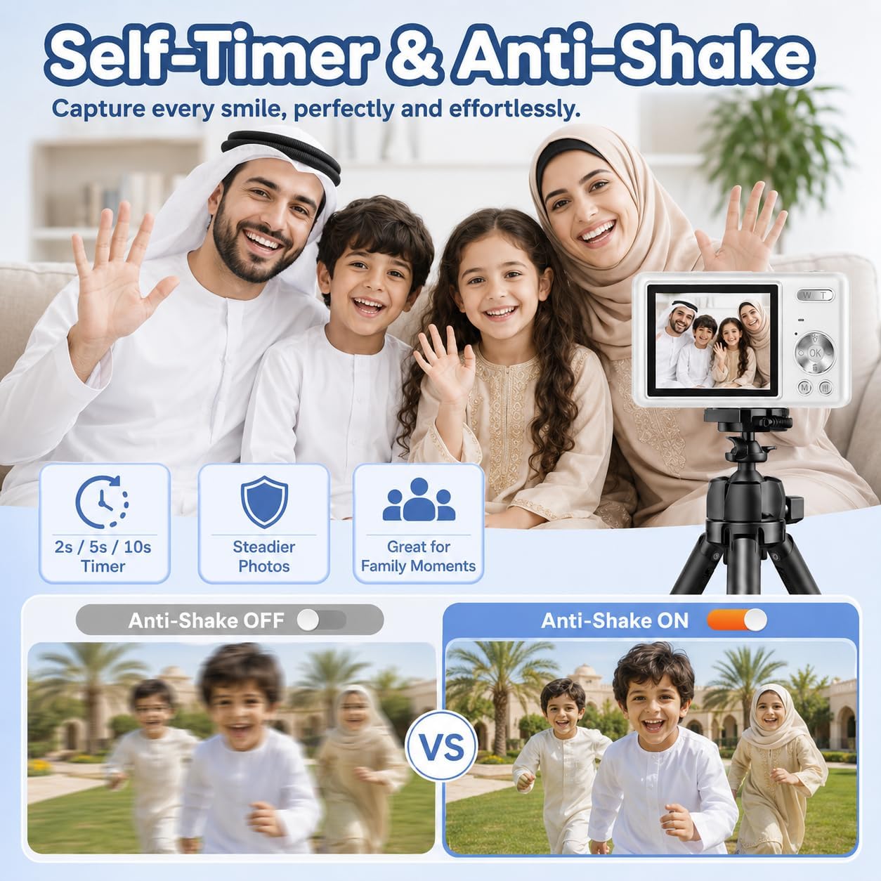 كاميرا رقمية، كاميرا FHD 1080P بوينت اند شوت للاطفال مع تقريب 16X، مضادة للاهتزاز، بطاقة 32GB - كاميرا رقمية صغيرة للاطفال هدية للاولاد والبنات - 32GB - 1080P 2026 - view 6