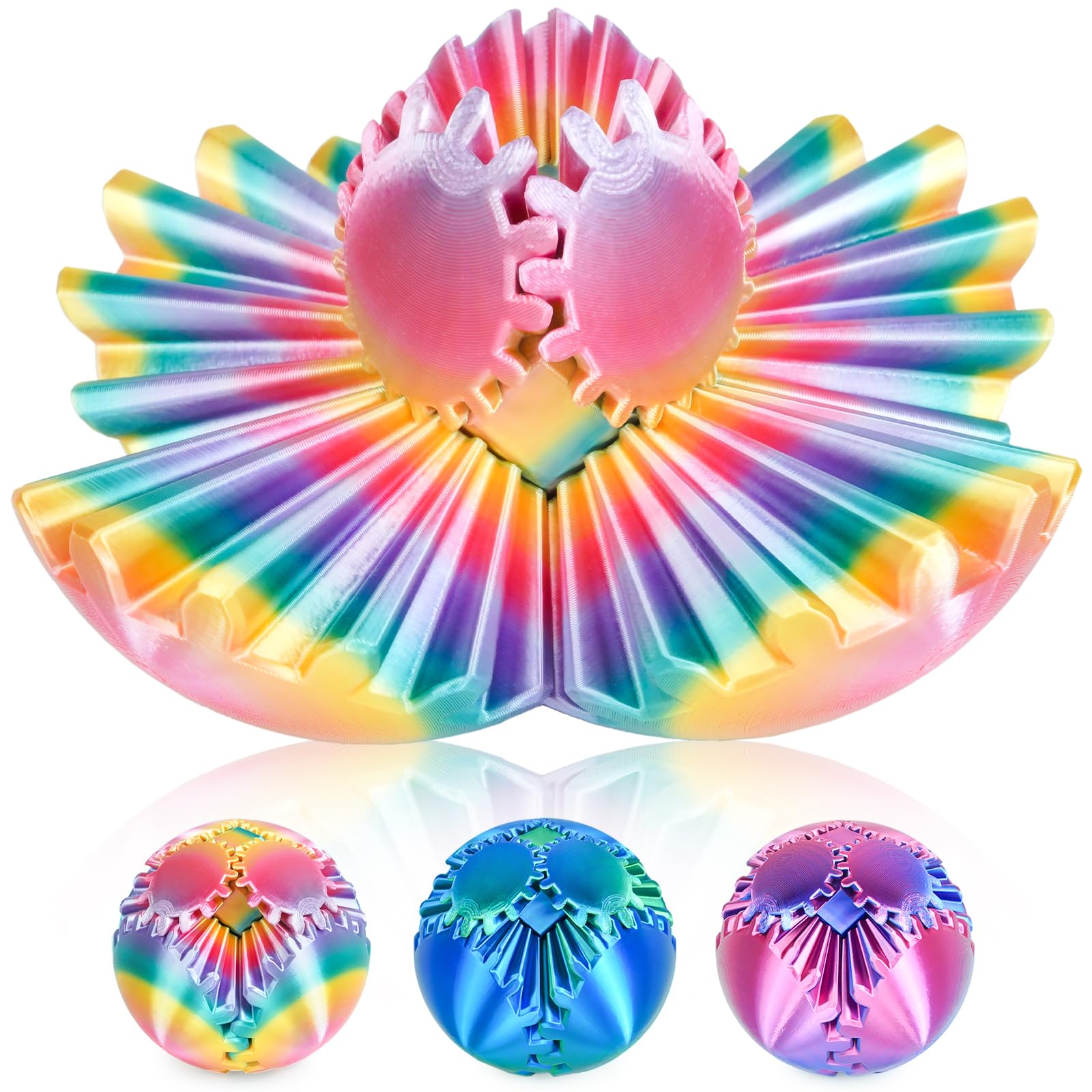 Gear Ball 3D gedrucktes Fidget Spielzeug Drehbare Zahnradkugel Stressabbau Schreibtischspielzeug Erwachsene und Kinder Geschenk für Weihnachten Wichteln