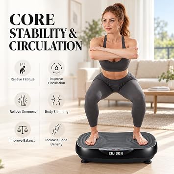 EILISON Glory Vibration Plate Exercise Machine - Lymphatic Drainage Whole Body Workout Vibration Platform 99 Adjustable Speeds Power Shaping Vibrating Plate, Weight Loss, 350 lbs