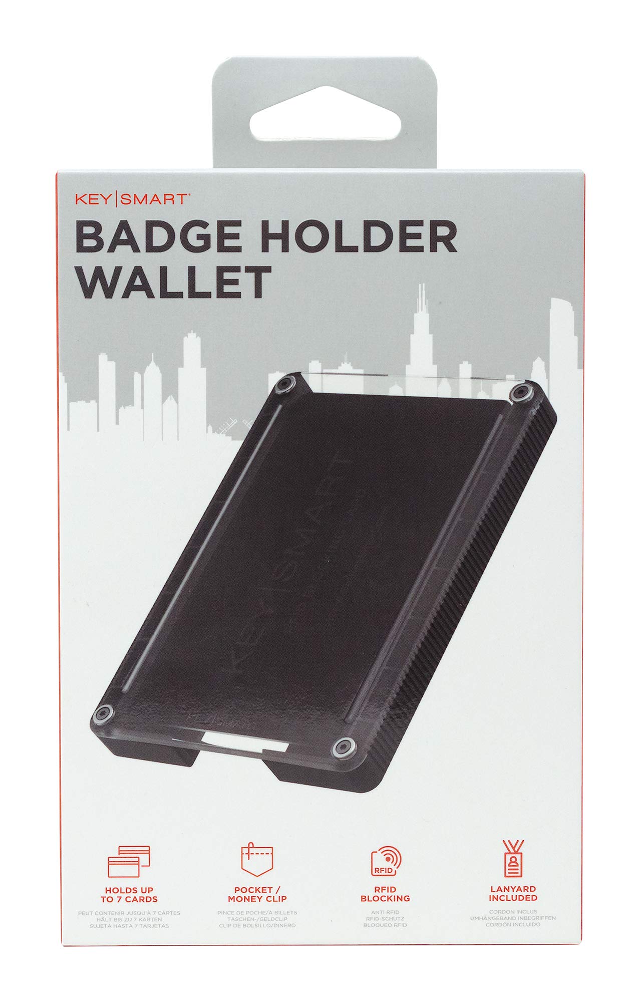 KeySmart Urban Union Badge Holder Wallet - RFID Blocking Plus Lanyard for Easy Access