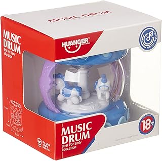 Huanger HE0701 Baby Rotating Music Drum Toy - Blue