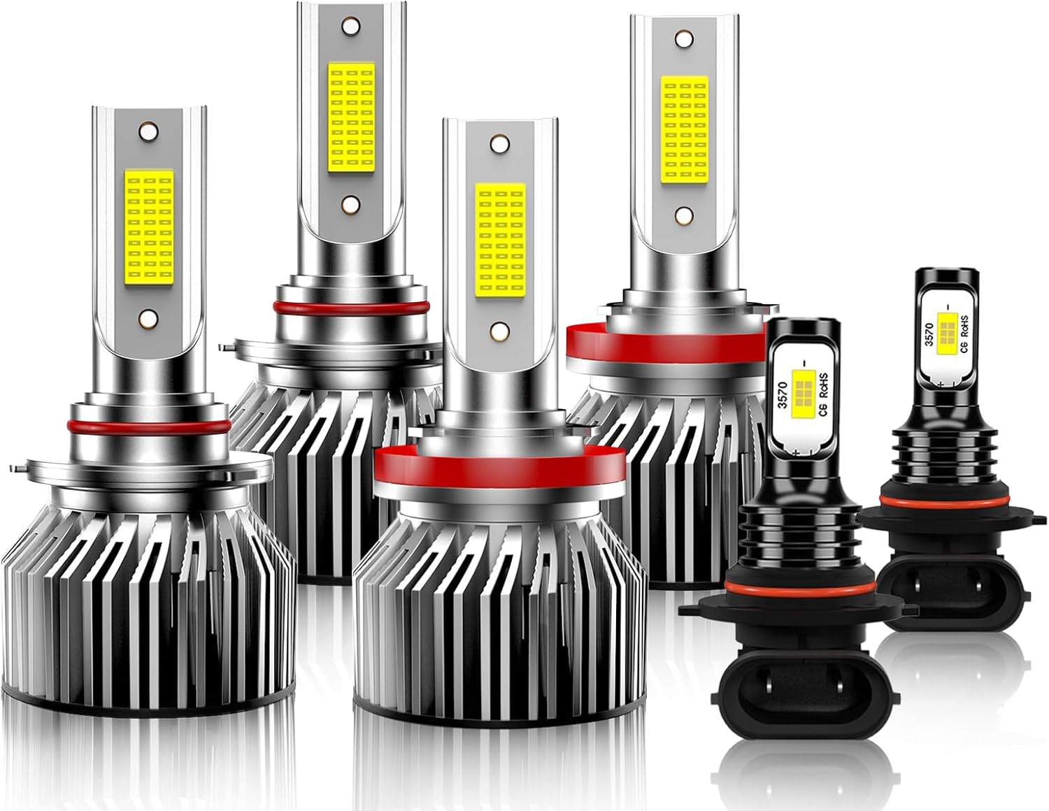 Compatible for 2015 2016 2017 2018 2019 2020 2021 2022 2023 Ford F150 Vehicle Light Bulbs With Fan,Direct Installation,IP68 Pack of 6