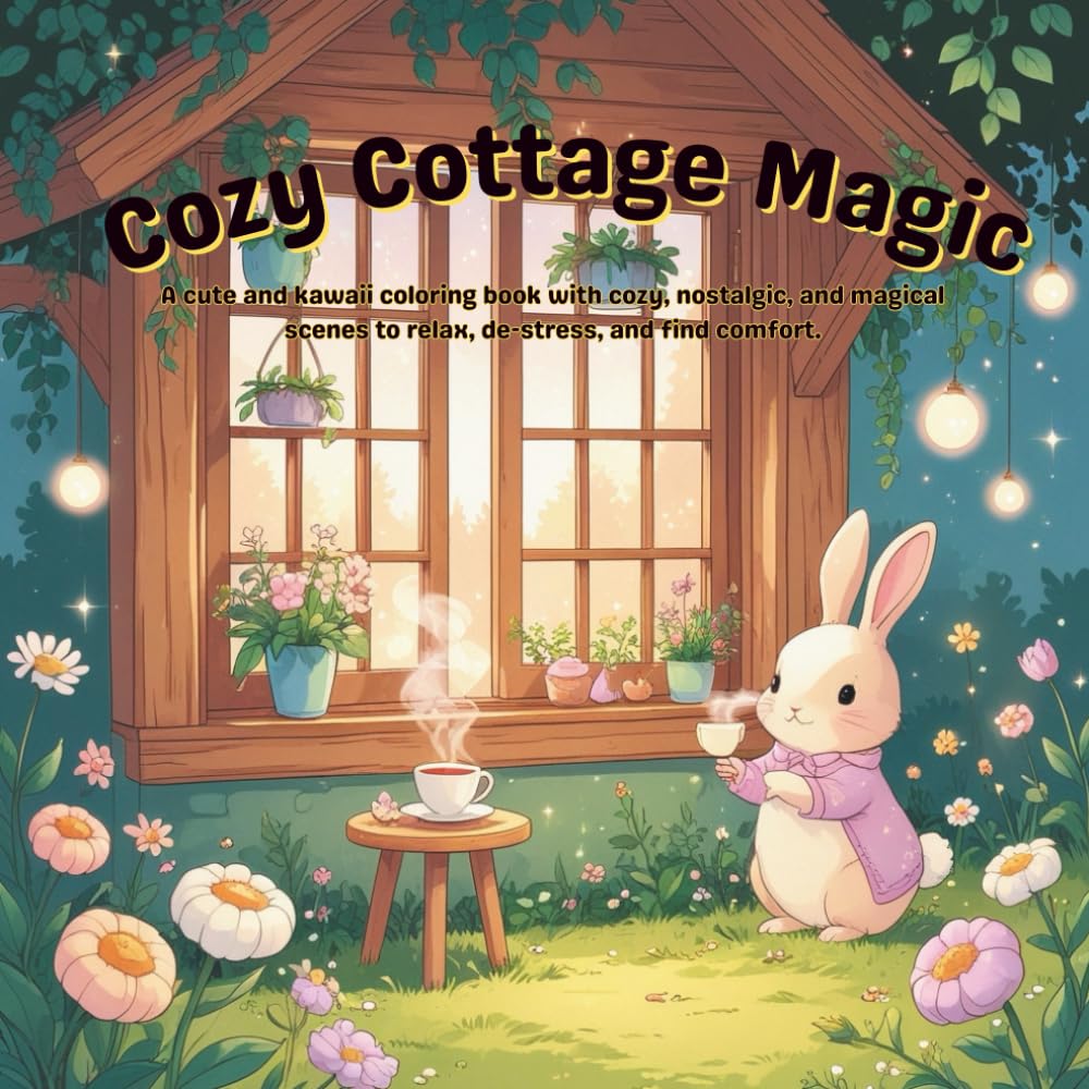 Cozy Cottage Magic: An Enchanted Countryside Retreat: A cute and kawaii coloring book with cozy, nostalgic, and magical scenes to relax, de-stress, and find comfort.