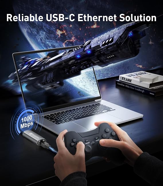 Reborn USB C to Ethernet Adapter 1Gbps, Driver Free USBC to RJ45 for Laptop | Type C (Thunerbolt 3/4 Compatible) Gigabit Ethernet, LAN Network Adapter for MacBook Pro/Air/Neo,iPhone 17,XPS,S24