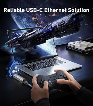 Reborn USB C to Ethernet Adapter 1Gbps, Driver Free USBC to RJ45 for Laptop | Type C (Thunerbolt 3/4 Compatible) Gigabit Ethernet, LAN Network Adapter for MacBook Pro/Air/Neo,iPhone 17,XPS,S24