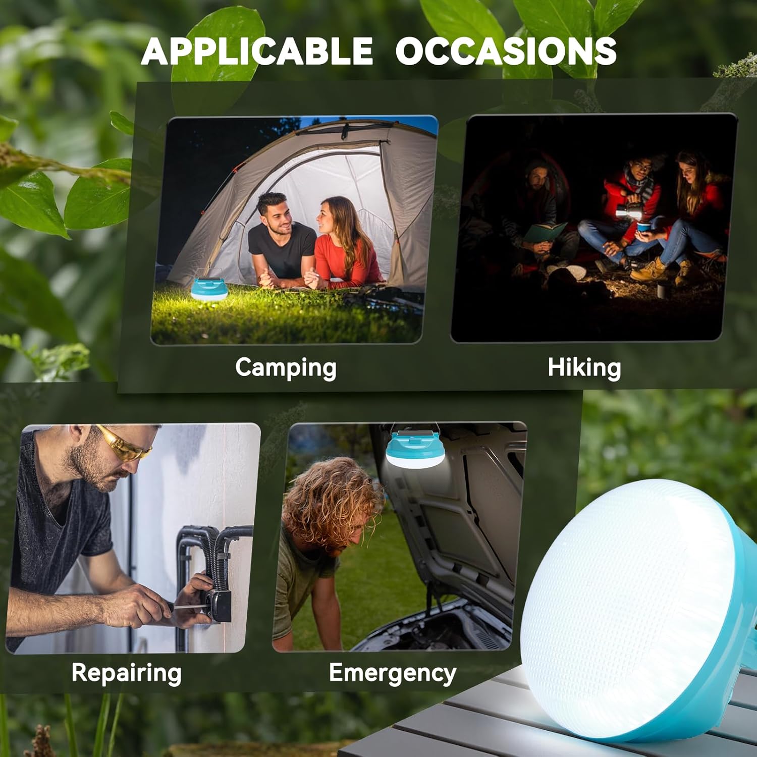 100W Solar Camping Light, Featuring a Type-C Charging Port, 4000mAh Battery, IPX4 Water Resistance, Portable Flashlight, Tent Light, Emergency Light for Power outages, and Outdoor Hanging Light.