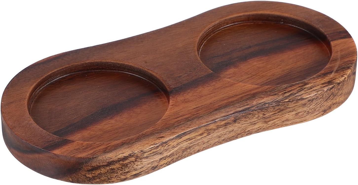 Wooden Grinder Holder Base Tray for Salt and Pepper Bottles