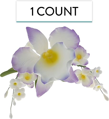 Vista 43 de Global Sugar Art Cattleya Orchid Sugar Cake Flowers - Aerosol arqueado, blanco, 1 unidad por el chef Alan Tetreault Cattleya - Spray de orquídea