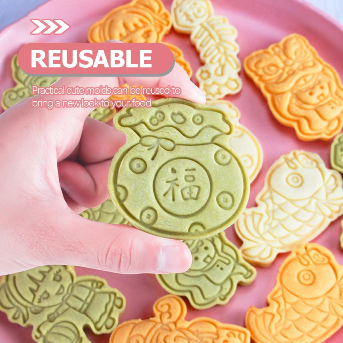 ABOOFAN 4 Juegos Molde De Galletas Formador De Galletas Alimento Cacerola Graduado Galletas De Chocolate Paraca Cortadores De Galletas Lactancia Equipo Horneando Rosa El Plastico 8 Uds * 4