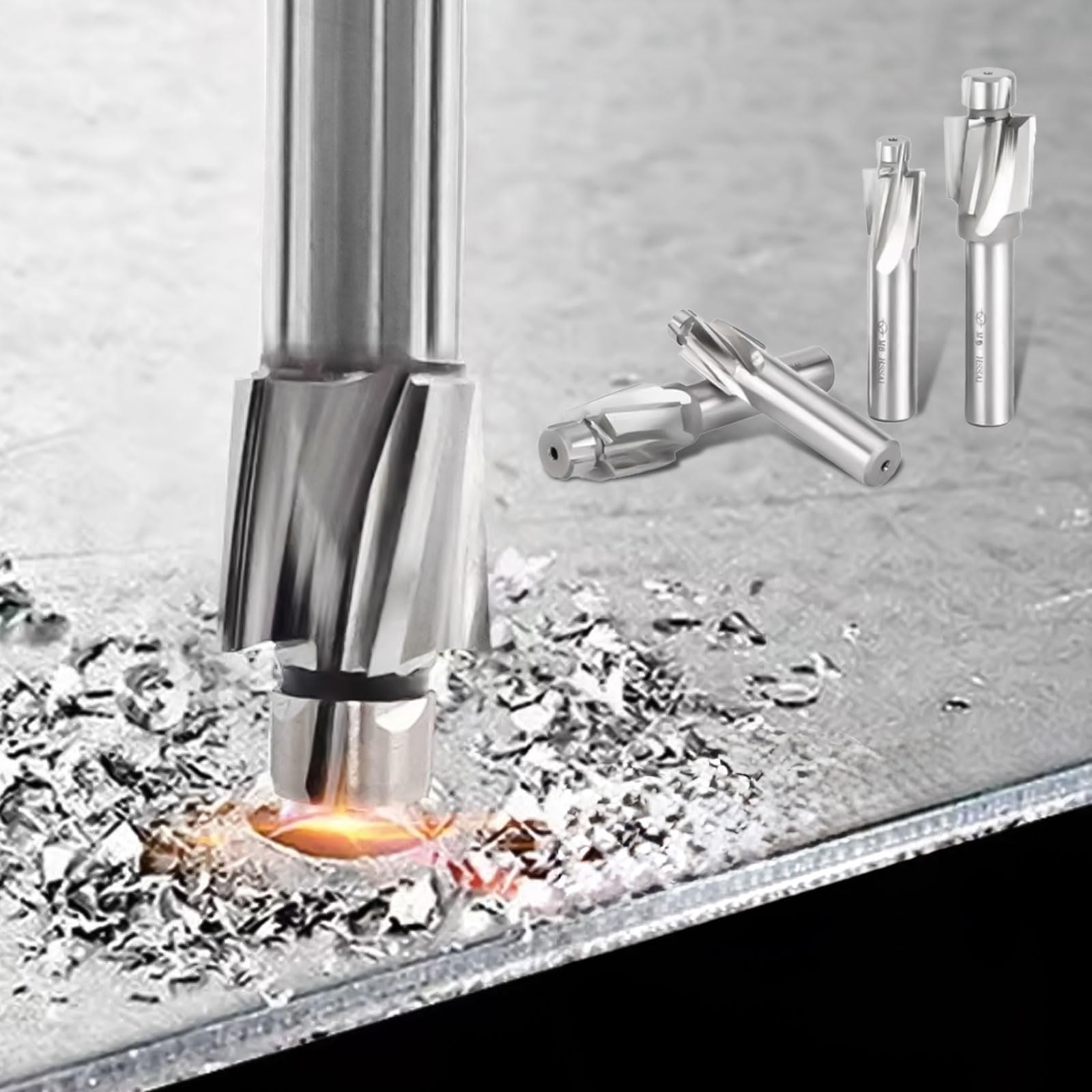 M3 M4 M5 M6 M8 Pogłębiacz do metalu 5 sztuk, HSS-AL 4 frezy frezarka końcowa frezarka, profesjonalne wiercenie rowkowe, wiertło do miedzi, aluminium, stali, żeliwa