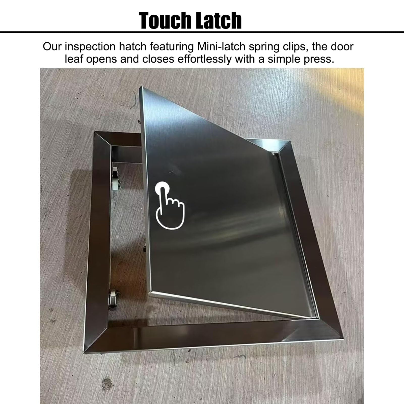 Pannello di accesso per soffitti in acciaio inox, pannello di copertura per fori da parete per impianti elettrici e idraulici, dimensioni: 6 x 6, 8 x 8, 10 x 10, 18 x 18, 20 x 20, 61 x 61 cm