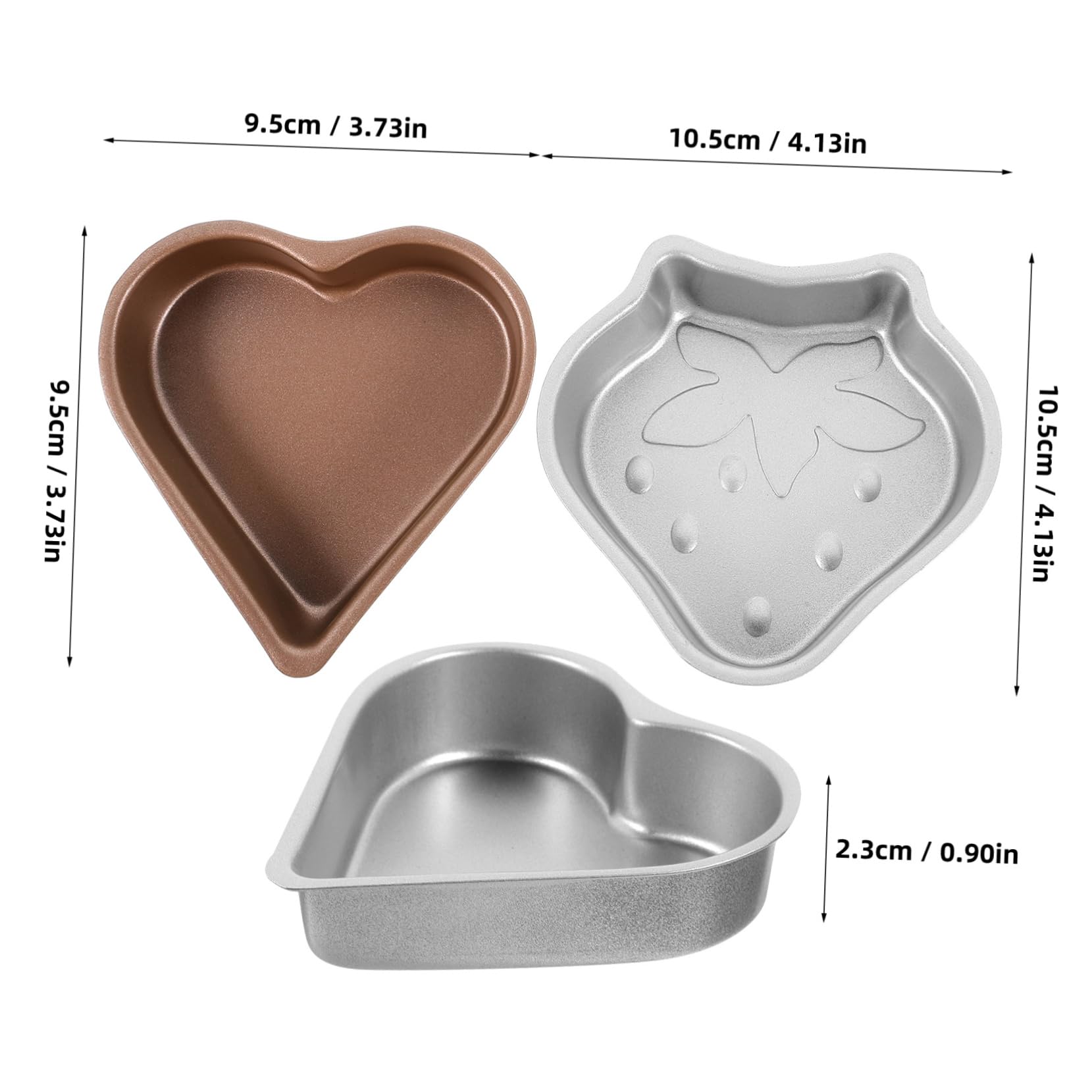 PRETYZOOM 5 Set Di Teglie Da Forno A Forma Di Cuore Per Fragole Teglie Antiaderenti Per Budino Cupcake Muffin Ramekin Teglia Per Crostate Per Torte in Materiale Sicuro 3 Pezzi*5