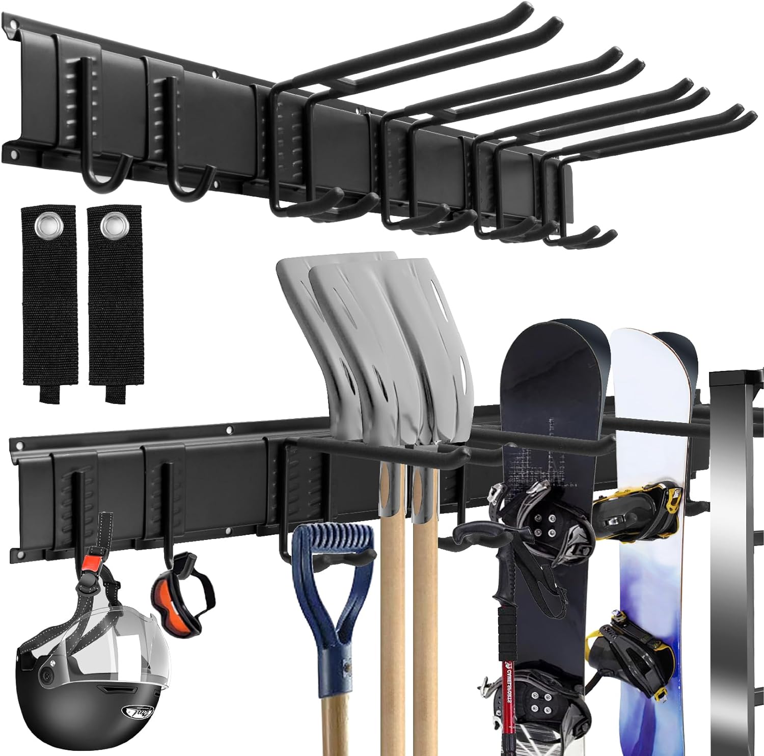 Organizzatore Attrezzi Da Parete Per Garage Con 9 Ganci - Porta Sci
