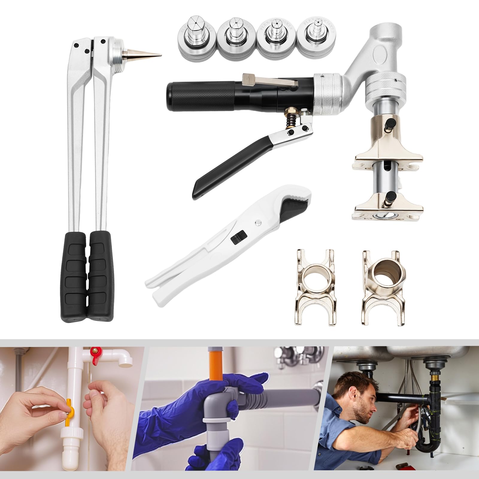 Alicates hidráulicos de 16-32 mm, 3T, kit completo de tubos PEX PER EU