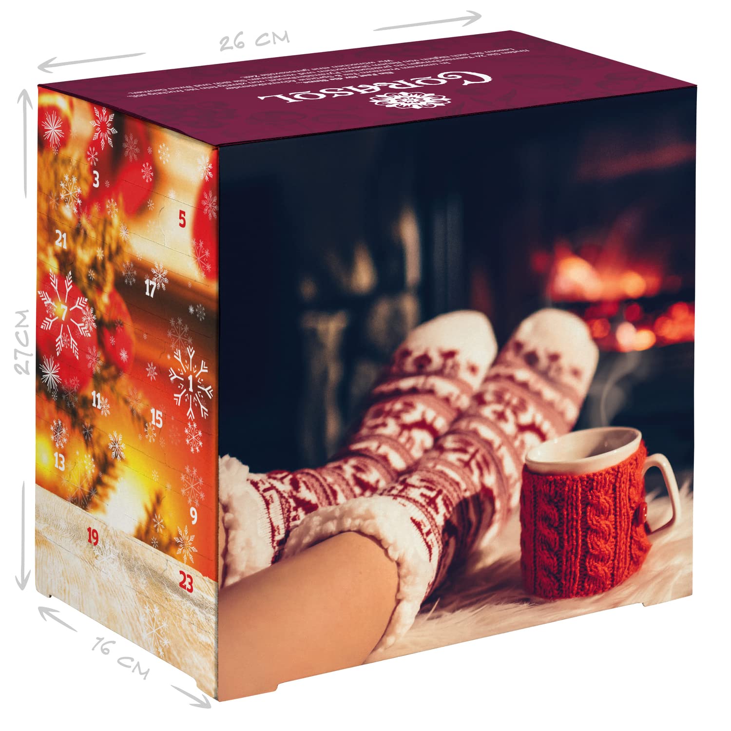 Corasol Sprüche & Tee Adventskalender 2025 mit 24 Premium Tees & Spruchkärtchen (89 g)