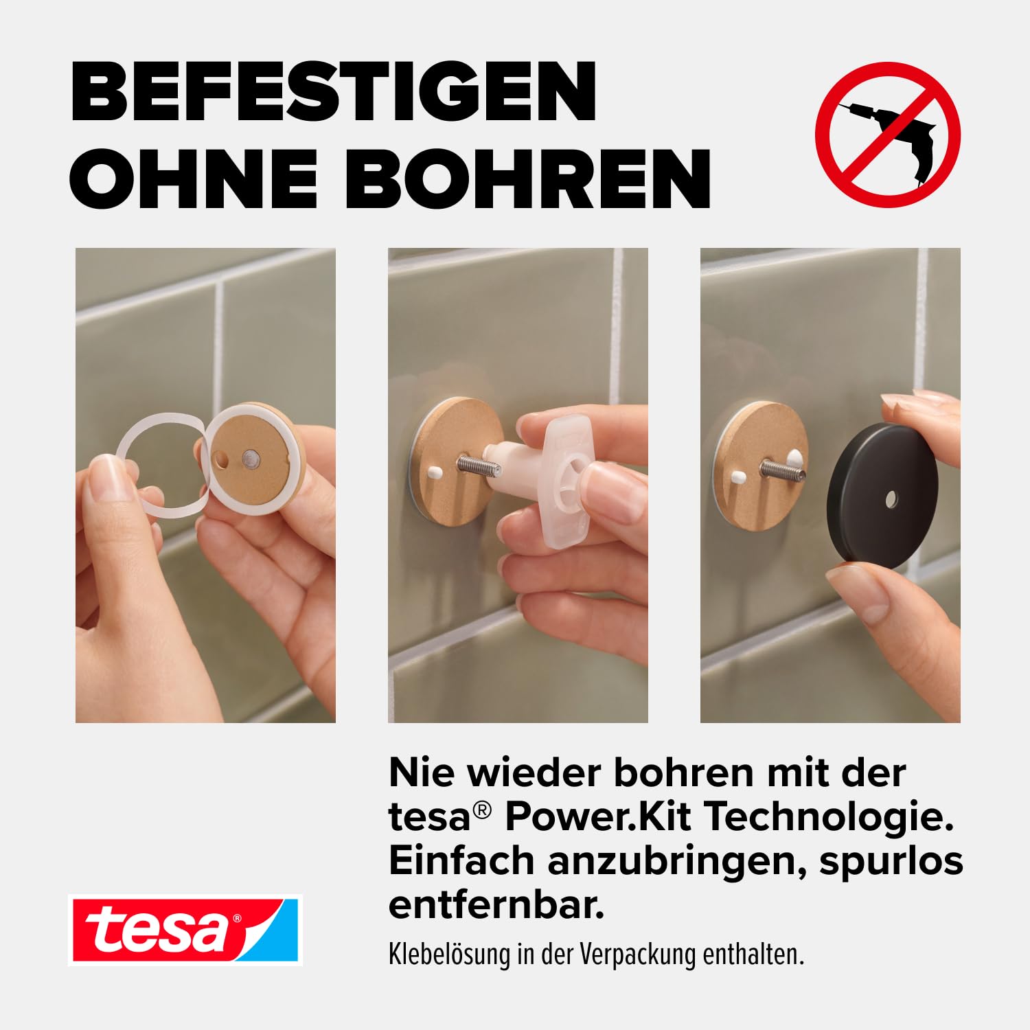 tesa ALUXX BLACK Eck-Duschablage zur Wandmontage ohne Bohren, schwarz matt - einstöckig - für Bäder im Industrial Style und moderne Badezimmer - mit Klebelösung - 192 mm x 92 mm x 200 mm