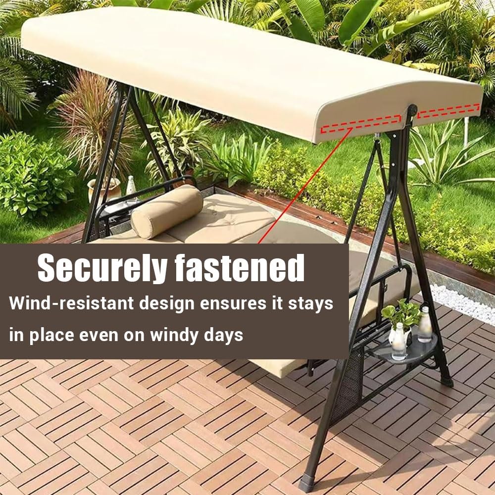 Recambio Toldo Balancin Jardin 2 3 Plazas Techo De Recambio Para Columpio Exterior 198x125cm Fundas Para Columpio De Repuesto, 210D Tela Oxford(191x120cm/75x47in)