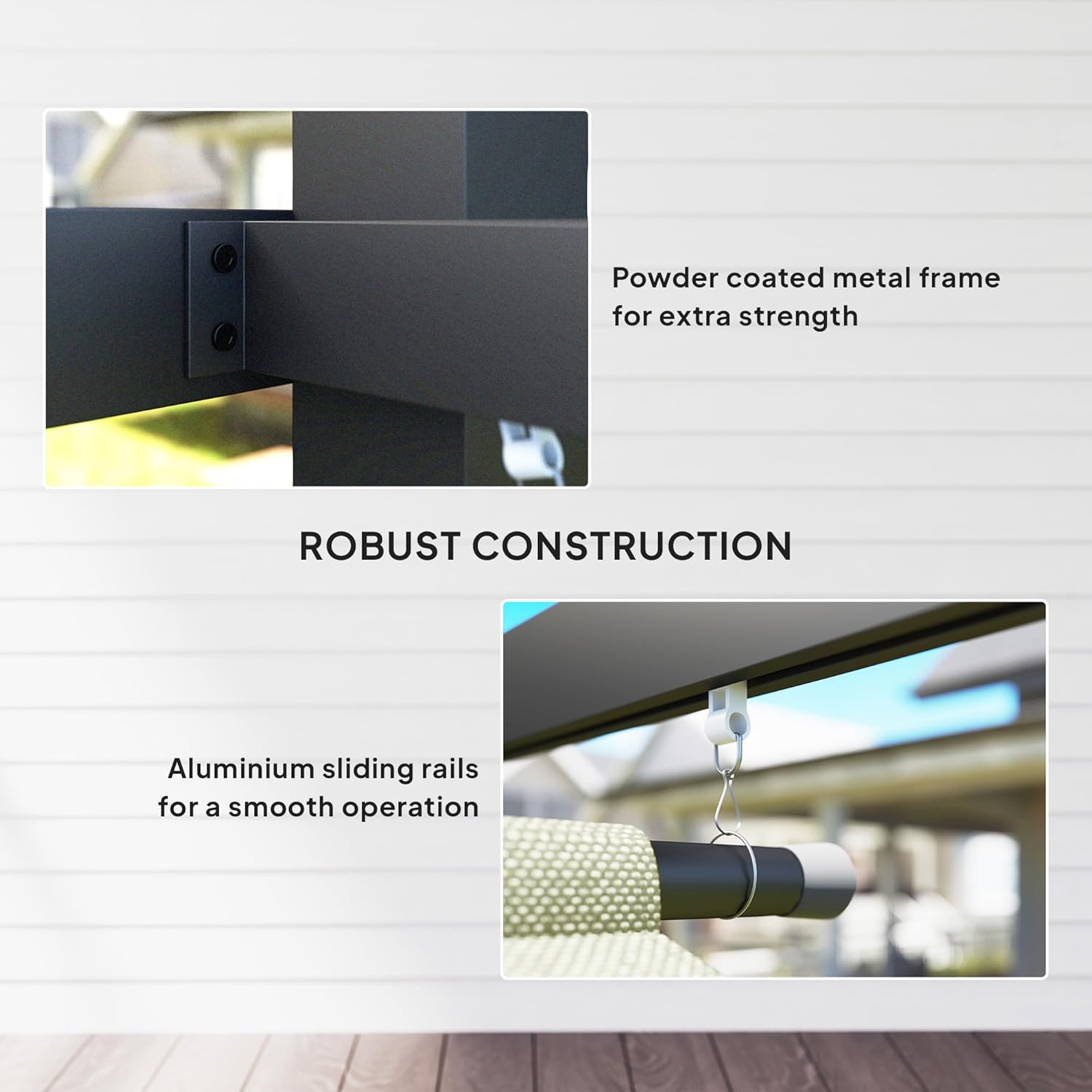 Outsunny 10' x 12' Outdoor Gazebo, Retractable Pergola Canopy with Roller Shade, Wall-Mounted or Free Standing Metal Pergola Kit, UPF30+ Sun Shade Shelter, Beige - Image 6