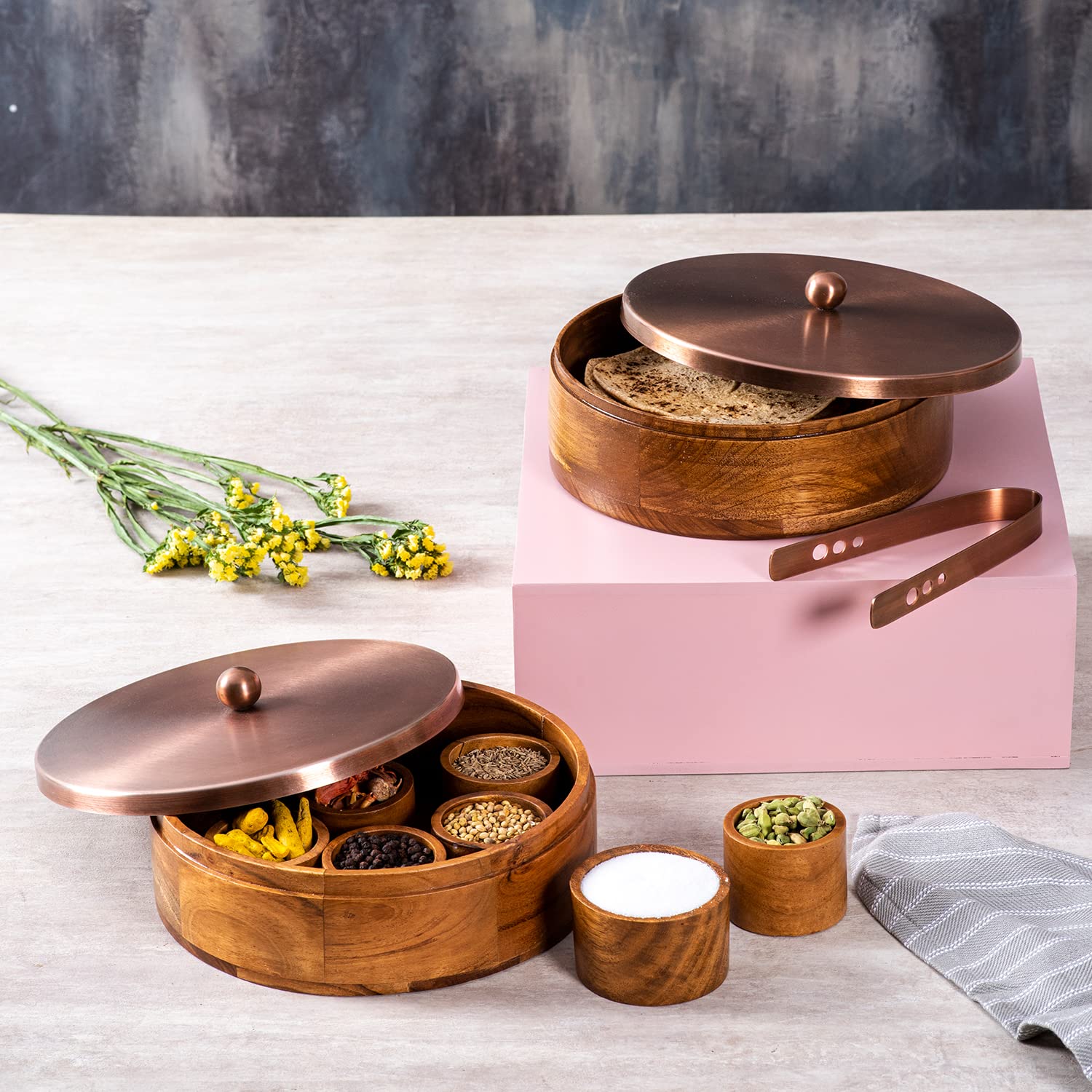 Buy nestroots masala box & Chapati box for kitchen spice box