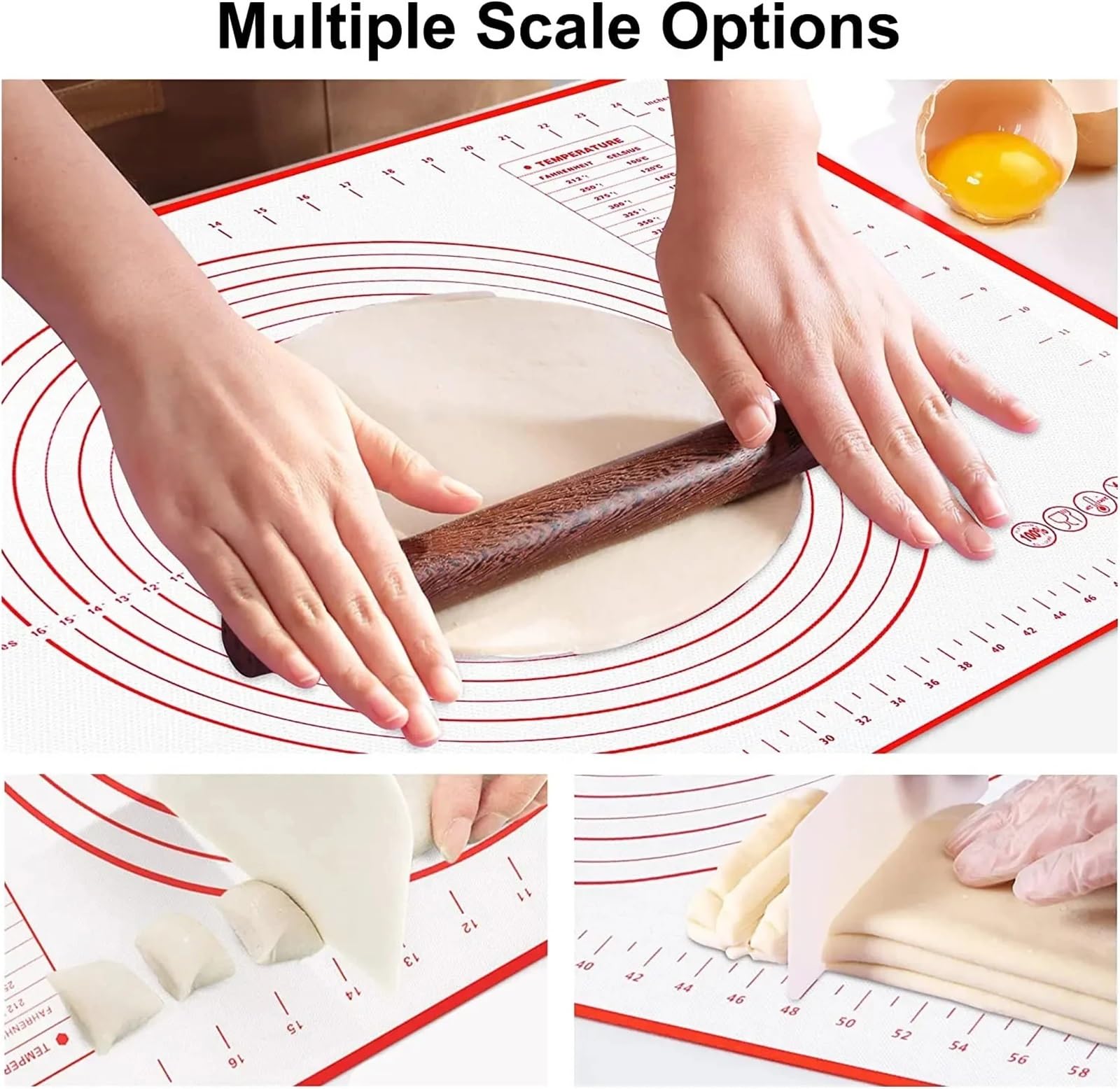 Tappetino da forno in silicone, tappetino for impastare, antiaderente for crêpe, impasto for pizza, for pasticceria Per Prodotti Da Forno E Dolci