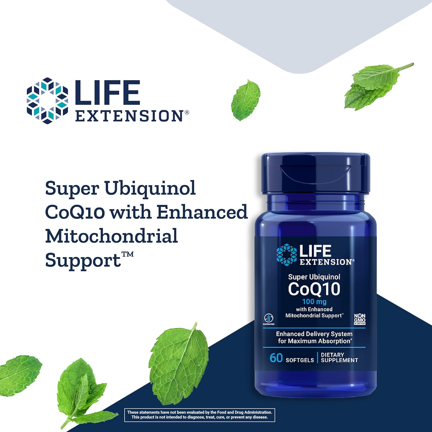 Life Extension Super Ubiquinol CoQ10 100 mg with Enhanced Mitochondrial Support - For Anti-Aging, Heart & Brain Health and Healthy Cholesterol - Gluten Free, Non-GMO – 60 Softgels : Health & Household
