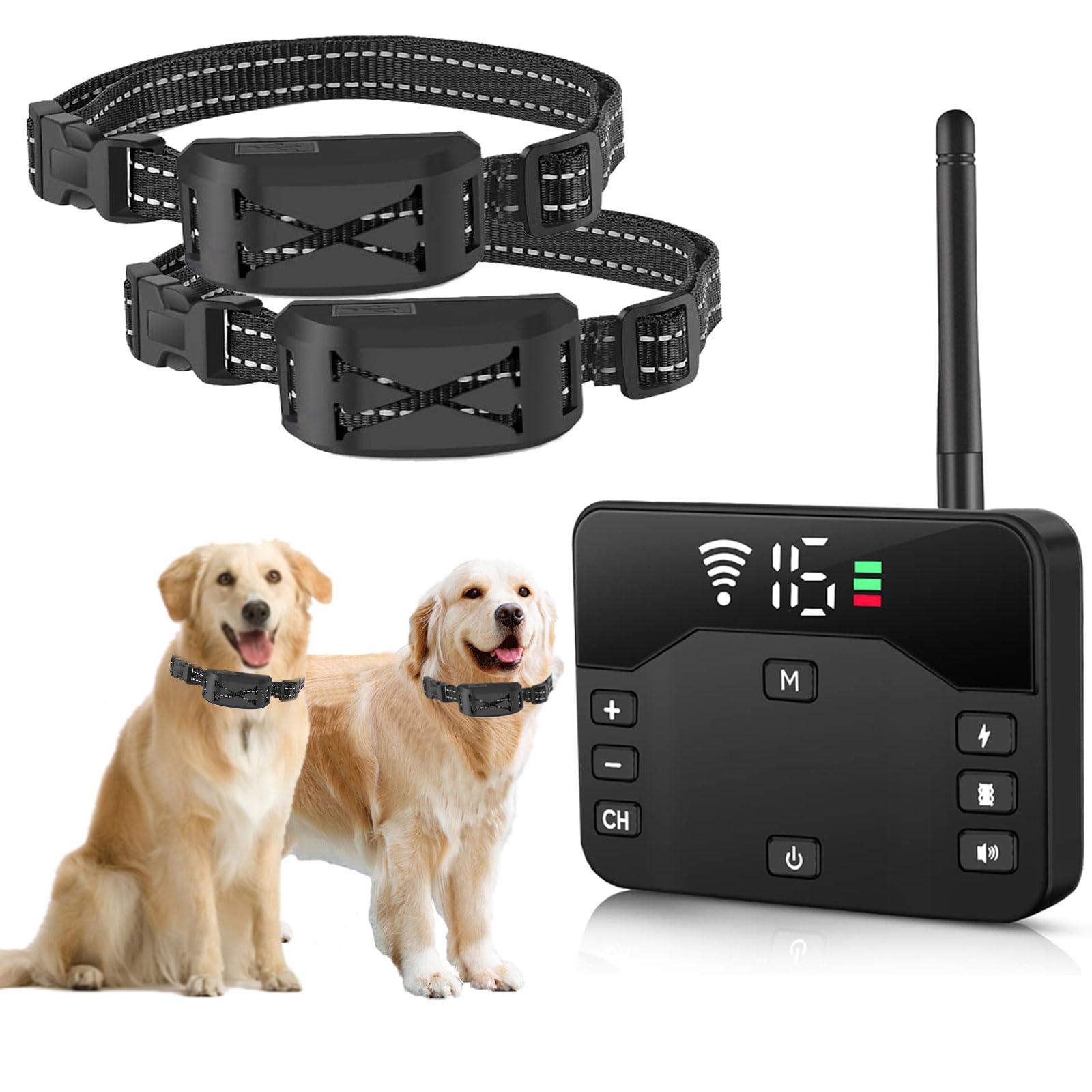 Photo 1 of zvsay Wireless Dog Fence System with Remote Training Collar, 2-in-1 Electric Fence, Adjustable Range up to 985 ft, Beep/Vibration/Static Modes, Rechargeable IP66 Waterproof Collar