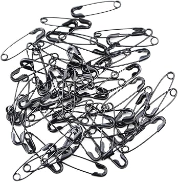 Small Safety Pins Black Bulk for Clothes Quilting Sewing Trimming Fastening Clothing Tags Jewelry Making, 19mm Metal (1000Pcs)