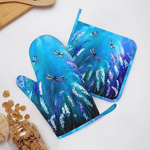 Miniatura 10 de A-nim-al Cro-ssi-ng04 - Juego de manoplas de horno y soportes para ollas resistentes al calor, antideslizantes, de silicona, con guantes de horno y