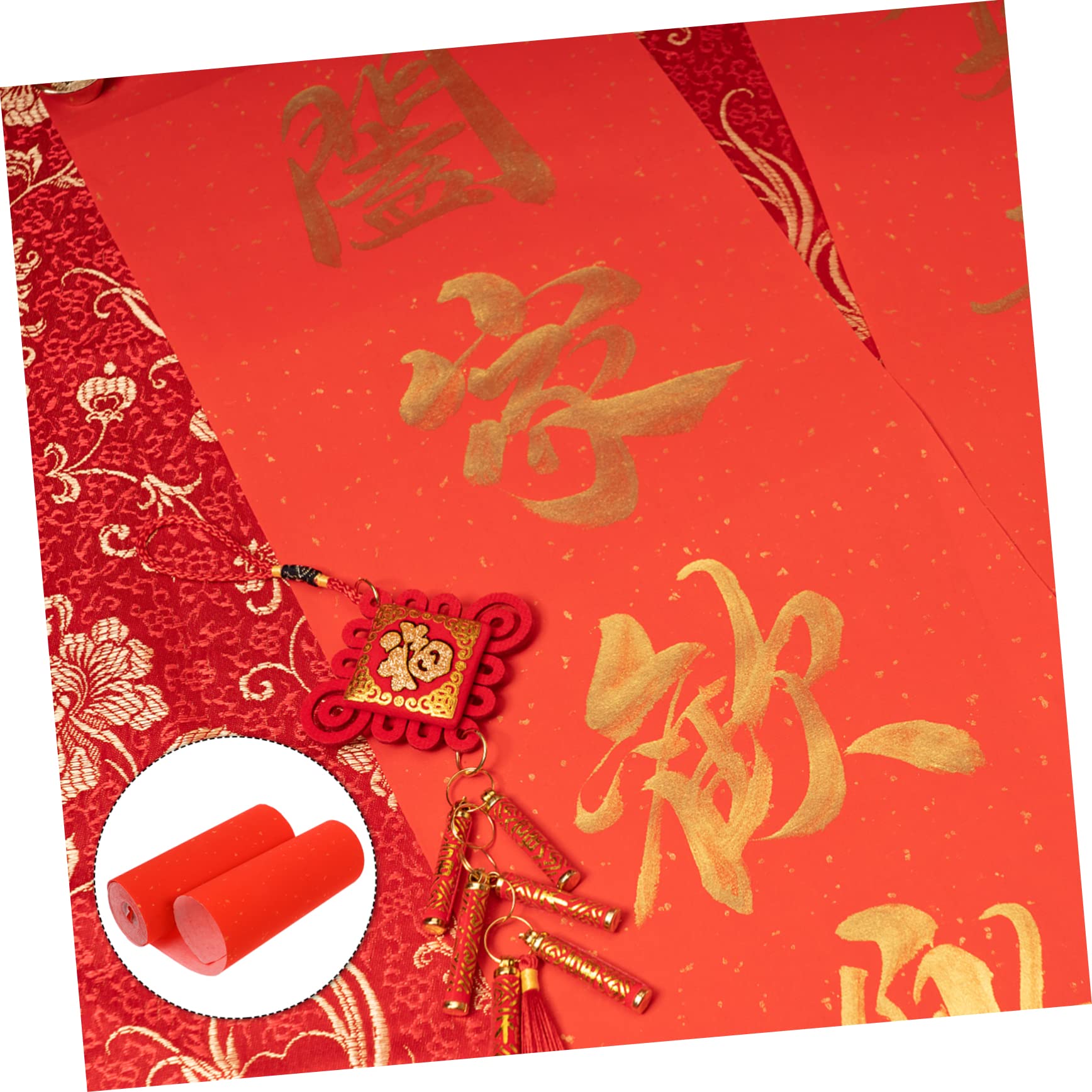 SEWOART 5rouleaux Papier Xuan Rouge Épais Pour Et Décoration De Printemps Pour Écriture De Couplets Et Chinois